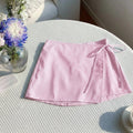 Skort wrap de rayas rosa y blanco