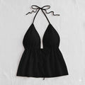 Top halter negro de tiras